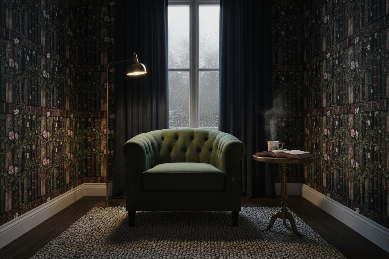 Old World Library Reading Nook Mockup