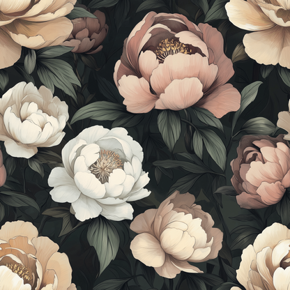 Moonlit Peony Wallpaper