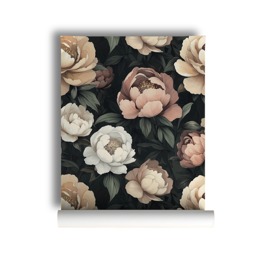 Moonlit Peony Wallpaper