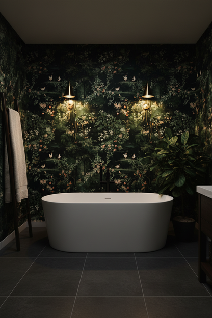 Renaissance Chickens Bathroom Mockup