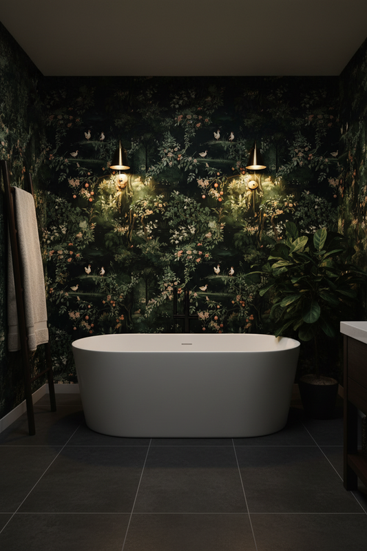 Renaissance Chickens Bathroom Mockup