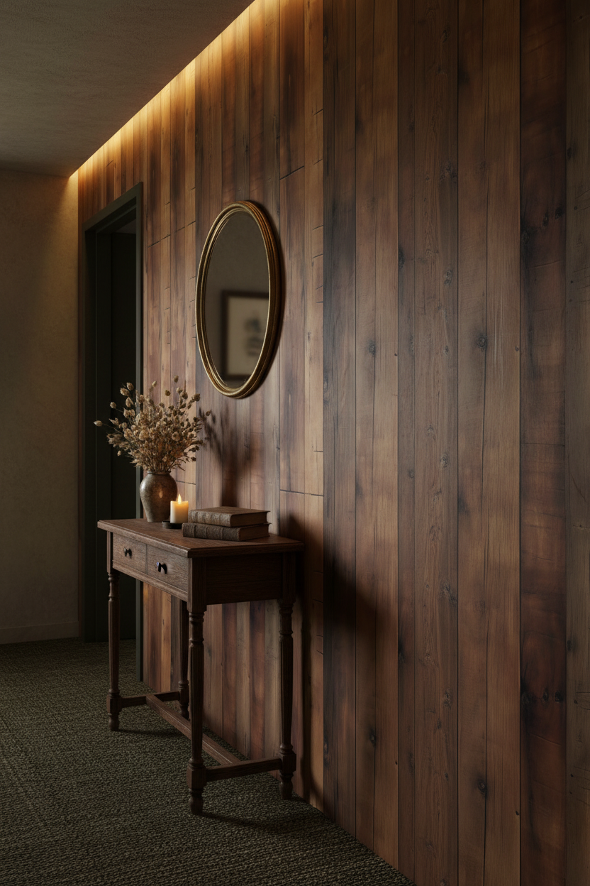 Rustic Timber Hallway Mockup