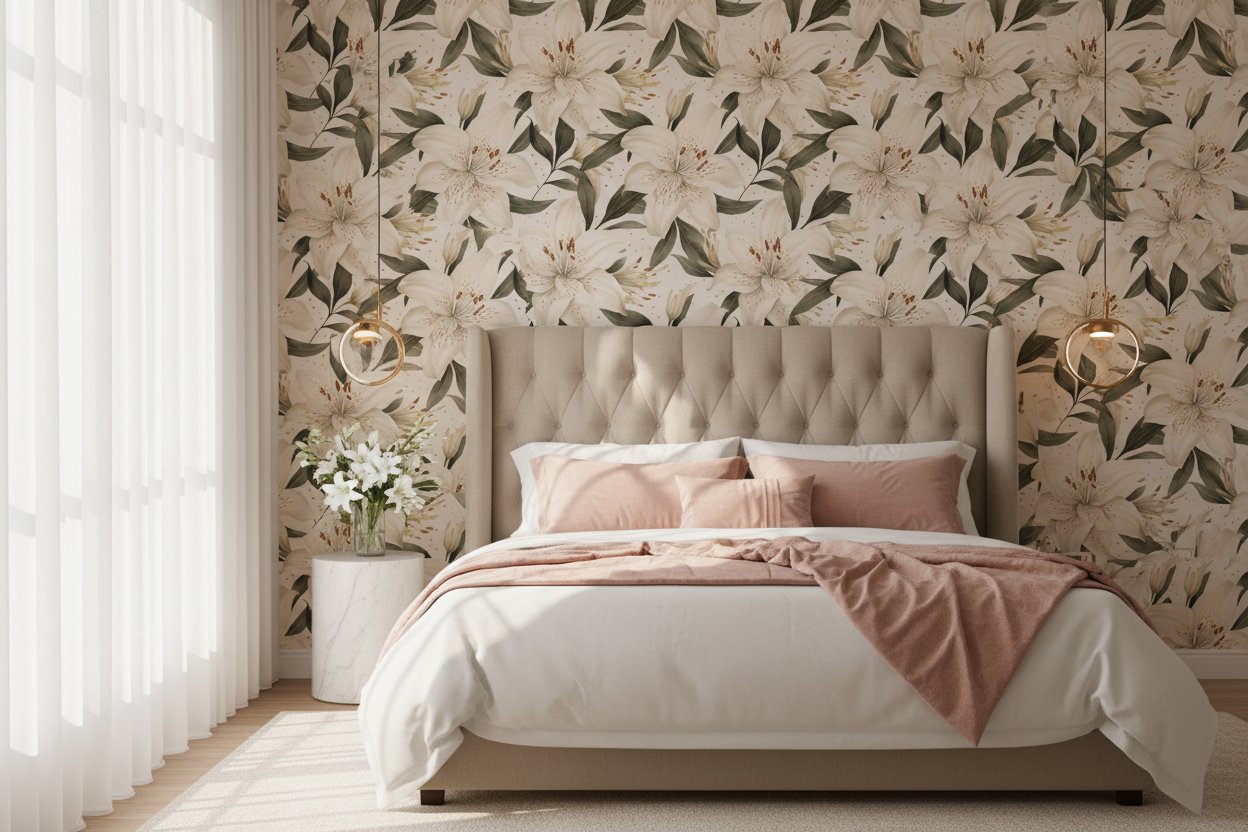 Stargazer Lily Bedroom Mockup v2