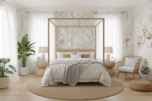 Tropical Island Bedroom Mockup