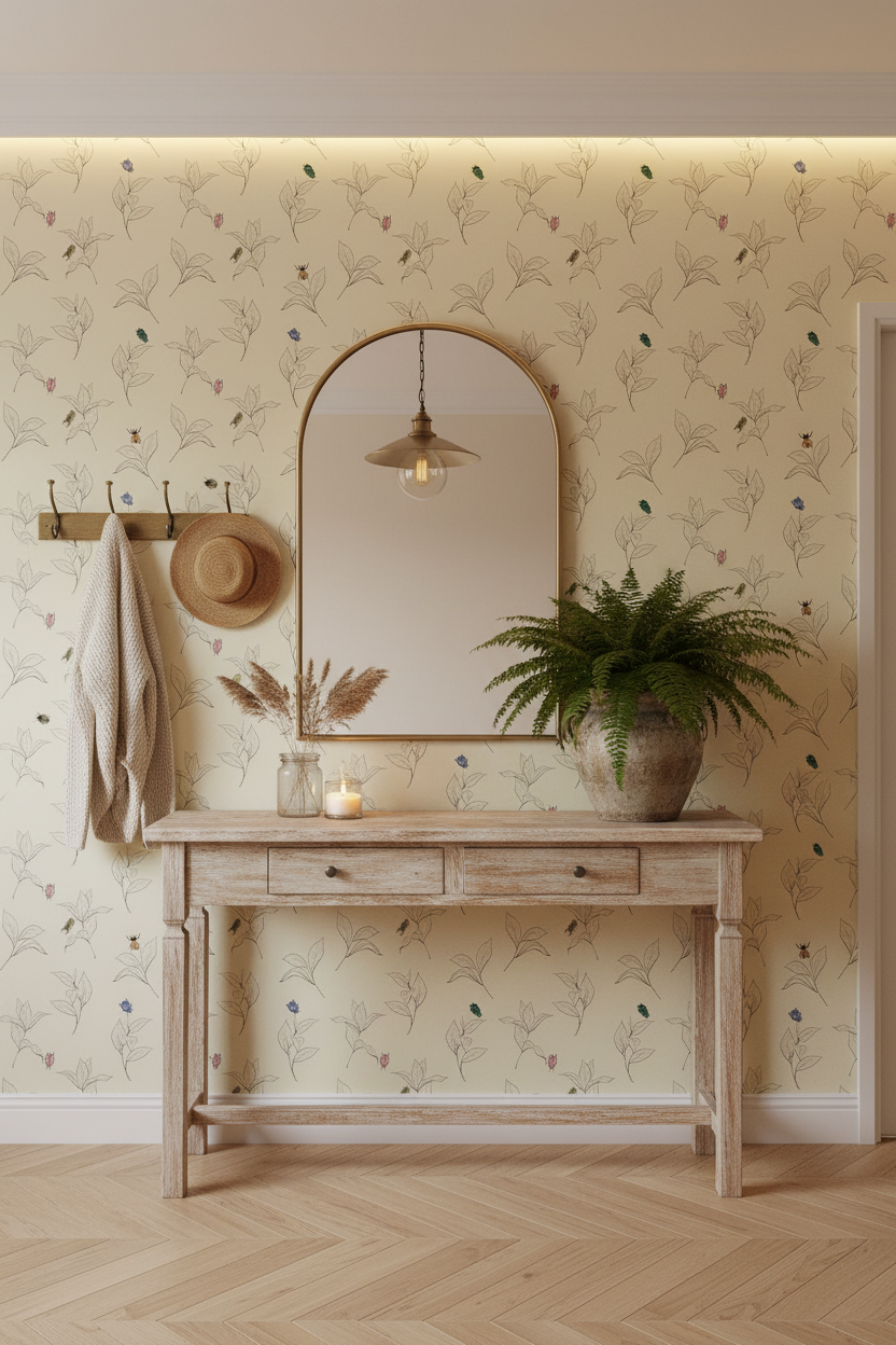 Vintage Beetle Wallpaper – Entryway Mockup