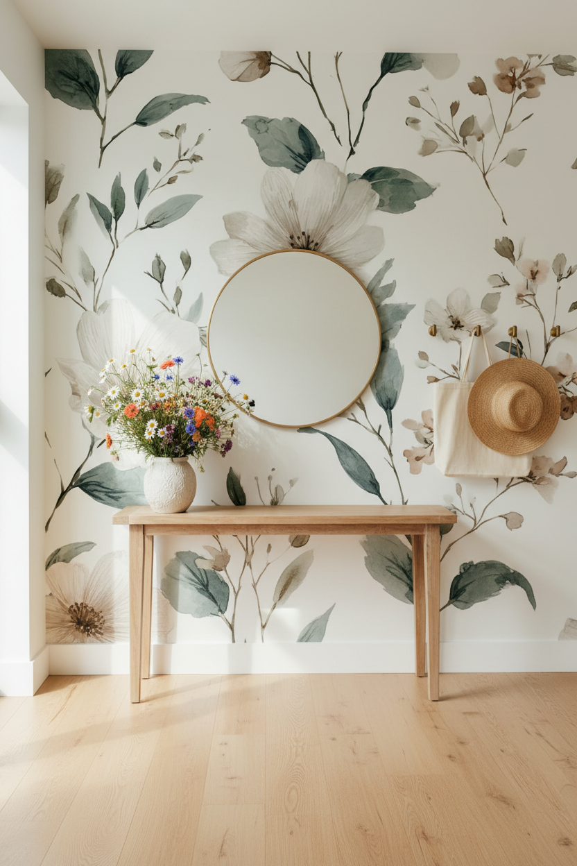 Wildflower Mural Entryway Mockup