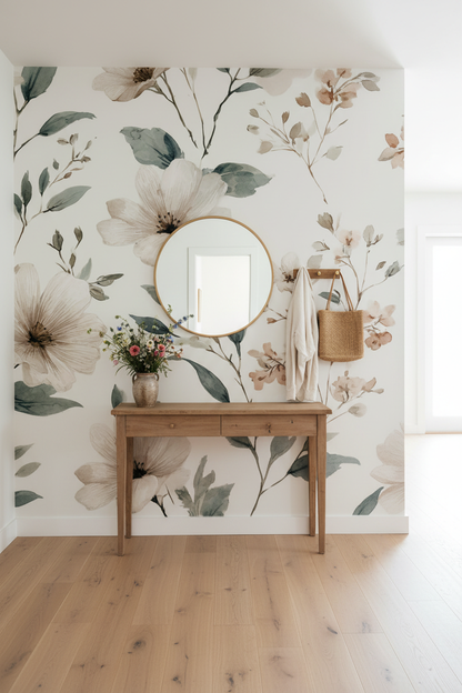 Wildflower Mural Hallway Mockup